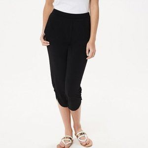 Susan Graver Petite Liquid Knit Crop Pants Ruching
